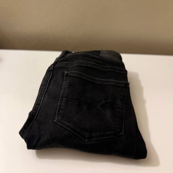 American Eagle High Rise Skinny Jeans Black - Picture 2 of 4